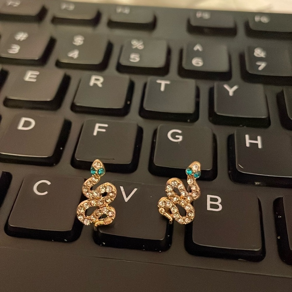 Gold Snake Earrings